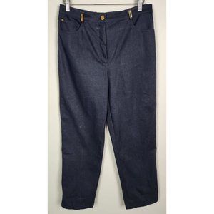 St. John by Marie Gray Women's Sz. 12 Denim High Rise Straight Leg Trousers